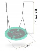 Neo Sport Leagan tip cuib pentru copii Neo-Sport 1052 Verde XXL 110 cm material impermeabil cadru din otel greutate suportata 150 kg