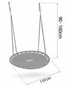 Neo Sport Leagan tip cuib pentru copii Neo-Sport 110210 Negru XXL 110 cm material impermeabil cadru din otel greutate suportata 150 kg