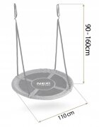 Neo Sport Leagan tip cuib pentru copii Neo-Sport 110311 Gri XXL 110 cm material impermeabil cadru din otel greutate suportata 150 kg