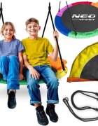 Neo Sport Leagan tip cuib pentru copii Neo-Sport 6 Multicolor 100cm Perna atasata cu Velcro inclusa Cadru din otel material impermeabil 600D PE Oxford greutate suportata 150kg