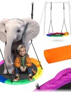 Neo Sport Leagan tip cuib pentru copii Neo-Sport 6 Multicolor XXL 110cm cadru din otel material impermeabil 600D PE Oxford greutate suportata 150kg