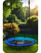 Neo Sport Leagan tip cuib pentru copii Neo-Sport Albastru XXL 100 cm material impermeabil cadru din otel greutate suportata 150 kg