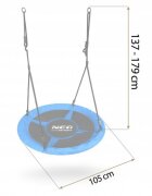 Neo Sport Leagan tip cuib pentru copii Neo-Sport Albastru XXL 100 cm material impermeabil cadru din otel greutate suportata 150 kg