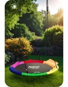 Neo Sport Leagan tip cuib pentru copii Neo-Sport Multicolor XXL 100 cm material impermeabil cadru din otel greutate suportata 150 kg