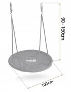 Neo Sport Leagan tip cuib pentru copii Neo-Sport Negru XXL 100 cm material impermeabil cadru din otel greutate suportata 150 kg