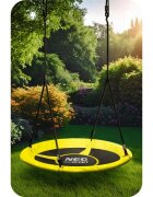 Neo Sport Leagan tip cuib pentru copii Neo-Sport Swingo 100 cm Galben cu Cadru din otel Husa impermeabila si rezistenta Oxford 600D Greutate suportata 150kg