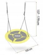 Neo Sport Leagan tip cuib pentru copii Neo-Sport Swingo 100 cm Galben cu Cadru din otel Husa impermeabila si rezistenta Oxford 600D Greutate suportata 150kg