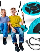 Neo Sport Leagan tip cuib pentru copii Neo-Sport Swingo 100 cm Turquoise cu Cadru din otel Husa impermeabila si rezistenta Oxford 600D Greutate suportata 150kg