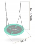 Neo Sport Leagan tip cuib pentru copii Neo-Sport Swingo 100 cm Verde cu Cadru din otel Husa impermeabila si rezistenta Oxford 600D Greutate suportata 150kg