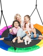 Neo Sport Leagan tip cuib pentru copii XXL 120 cm Neo-Sport Multicolor Perna atasata cu Velcro inclusa Cadru din otel Husa impermeabila si rezistenta din material Oxford 600D Greutate suportata 150 kg