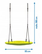 Neo Sport Leagan tip cuib pentru copii XXL 95 cmcadru din otelhusa impermeabila si rezistenta din material Oxford 600Dgreutate suportata 150 kg Neo-Sport Galben