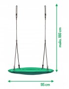 Neo Sport Leagan tip cuib pentru copii XXL 95 cmcadru din otelhusa impermeabila si rezistenta din material Oxford 600Dgreutate suportata 150 kg Neo-Sport Verde