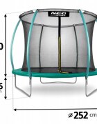 Neo Sport Trambulina de gradina cu plasa interioara stalpi si scara 252 cm (8FT) Neo-Sport NS-08C181 verde