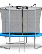 Neo Sport Trambulina de gradina cu plasa interioara stalpi si scara 252 cm (8FT) Neo-Sport NS-08W181 albastru