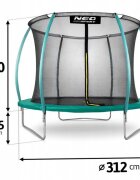Neo Sport Trambulina de gradina cu plasa interioara stalpi si scara 312 cm (10FT) Neo-Sport NS-10C181 verde