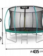 Neo Sport Trambulina de gradina cu plasa interioara stalpi si scara 435 cm (14FT) Neo-Sport NS-14C181 verde