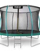 Neo Sport Trambulina de gradina cu plasa interioara stalpi si scara 435 cm (14FT) Neo-Sport NS-14C181 verde