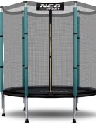 Neo Sport Trambulina de gradina pentru copii 140 cm 4.5ft Neo-Sport Verde inchis Plasa exterioara Stalpi metalici cu protectie din burete Intrare cu fermoar si catarama Covoras impermeabil flexibil