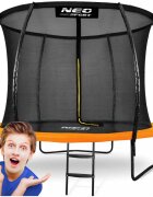 Neo Sport Trambulina de gradina pentru copii 252cm 8ft Neo-Sport cu plasa interioara Orange