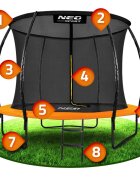 Neo Sport Trambulina de gradina pentru copii 252cm 8ft Neo-Sport cu plasa interioara Orange