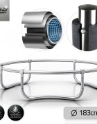 Neo Sport Trambulina de gradina pentru copii Neo-Sport Albastru 183cm 6FT cu Scara si Plasa de siguranta exterioara Stalpi metalici cu protectie din burete Intrare cu fermoar Covoras impermeabil flexibil