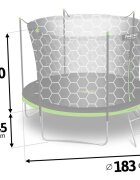 Neo Sport Trambulina de gradina pentru copii Neo-Sport Comb 183cm 6ftcu Scara si Plasa interioara Stalpi metalici cu protectie din burete Intrare cu fermoar si catarama Covoras impermeabil flexibil
