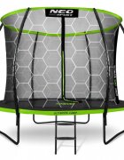 Neo Sport Trambulina de gradina pentru copii Neo-Sport Comb 252cm 8ftcu Scara si Plasa interioara Stalpi metalici cu protectie din burete Intrare cu fermoar si catarama Covoras impermeabil flexibil