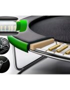 Neo Sport Trambulina de gradina pentru copii Neo-Sport Comb 252cm 8ftcu Scara si Plasa interioara Stalpi metalici cu protectie din burete Intrare cu fermoar si catarama Covoras impermeabil flexibil