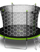 Neo Sport Trambulina de gradina pentru copii Neo-Sport Comb 312cm 10ftcu Scara si Plasa interioara Stalpi metalici cu protectie din burete Intrare cu fermoar si catarama Covoras impermeabil flexibil Sarcina maxima 150kg