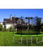 Neo Sport Trambulina de gradina pentru copii Neo-Sport Comb 312cm 10ftcu Scara si Plasa interioara Stalpi metalici cu protectie din burete Intrare cu fermoar si catarama Covoras impermeabil flexibil Sarcina maxima 150kg