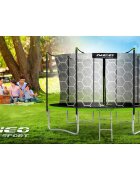 Neo Sport Trambulina de gradina pentru copii Neo-Sport Comb 374cm 12FTcu Scara si Plasa interioara Stalpi metalici cu protectie din burete Intrare cu fermoar si catarama Covoras impermeabil flexibil Sarcina maxima 150kg