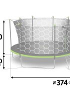 Neo Sport Trambulina de gradina pentru copii Neo-Sport Comb 374cm 12FTcu Scara si Plasa interioara Stalpi metalici cu protectie din burete Intrare cu fermoar si catarama Covoras impermeabil flexibil Sarcina maxima 150kg
