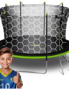 Neo Sport Trambulina de gradina pentru copii Neo-Sport Comb 404 cm 13FTcu Scara si Plasa interioara Stalpi metalici cu protectie din burete Intrare cu fermoar si catarama Covoras impermeabil flexibil
