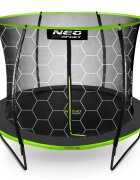 Neo Sport Trambulina de gradina pentru copii Neo-Sport Comb Verde 312cm 10FTcu Scara si Plasa interioara Stalpi metalici cu protectie din burete Intrare cu fermoar si catarama Covoras impermeabil flexibil