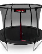 Neo Sport Trambulina de gradina pentru copii Neo-Sport Negru 312 cm 10FT cu Scara si Plasa interioara Stalpi metalici cu protectie din burete Intrare cu fermoar si catarama Covoras impermeabil flexibil Sarcina maxima 150kg