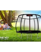 Neo Sport Trambulina de gradina pentru copii Neo-Sport Negru 312 cm 10FT cu Scara si Plasa interioara Stalpi metalici cu protectie din burete Intrare cu fermoar si catarama Covoras impermeabil flexibil Sarcina maxima 150kg