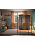 Neo Sport Trambulina de gradina pentru copii Neo-Sport Orange 152cm 5ft Plasa interioara Stalpi metalici cu protectie din burete Intrare cu fermoar si catarama Covoras impermeabil flexibil