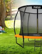 Neo Sport Trambulina de gradina pentru copii Neo-Sport Orange 312cm 10FT Plasa interioara Stalpi metalici cu protectie din burete Intrare cu fermoar si catarama Covoras impermeabil flexibil