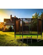 Neo Sport Trambulina de gradina pentru copii Verde 183cm 6FT cu Scara metalicaPlasa de protectie exterioaraStalpi metalici cu protectie din burete Intrare cu fermoar si catarama Covoras impermeabil flexibil