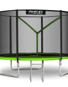 Neo Sport Trambulina de gradina pentru copii Verde 183cm 6FT cu Scara metalicaPlasa de protectie exterioaraStalpi metalici cu protectie din burete Intrare cu fermoar si catarama Covoras impermeabil flexibil
