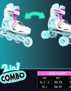 Neon Role 2 in 1 Combo Skates marime 34-37 teal pink