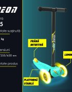 Neon Trotineta cu 3 roti Bolt green roti Led greutate admisa 25 kg