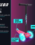 Neon Trotineta cu 3 roti Bolt pink roti Led greutate admisa 25 kg