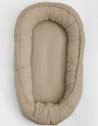 New Baby Cosulet bebelus Baby Nest 80 x 50 cm din muselina beige