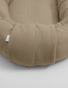 New Baby Cosulet bebelus Baby Nest 80 x 50 cm din muselina beige