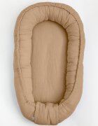 New Baby Cosulet bebelus Baby Nest 80 x 50 cm din muselina coffe