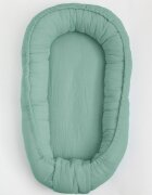 New Baby Cosulet bebelus Baby Nest 80 x 50 cm din muselina green