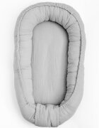 New Baby Cosulet bebelus Baby Nest 80 x 50 cm din muselina light grey
