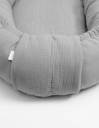 New Baby Cosulet bebelus Baby Nest 80 x 50 cm din muselina light grey