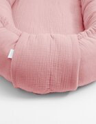New Baby Cosulet bebelus Baby Nest 80 x 50 cm din muselina pink